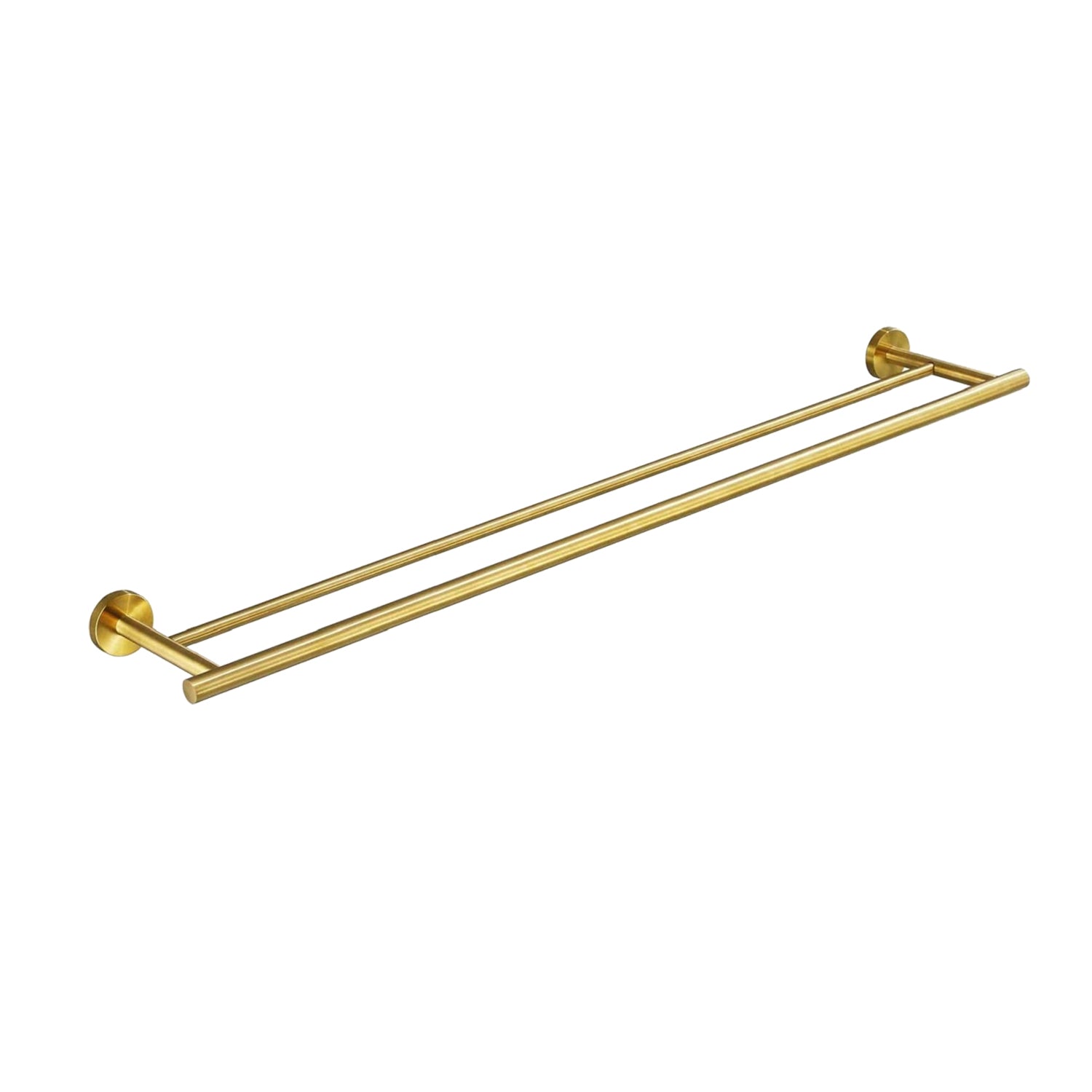 Modern brushed gold double towel bar a stylish bathroom accessory