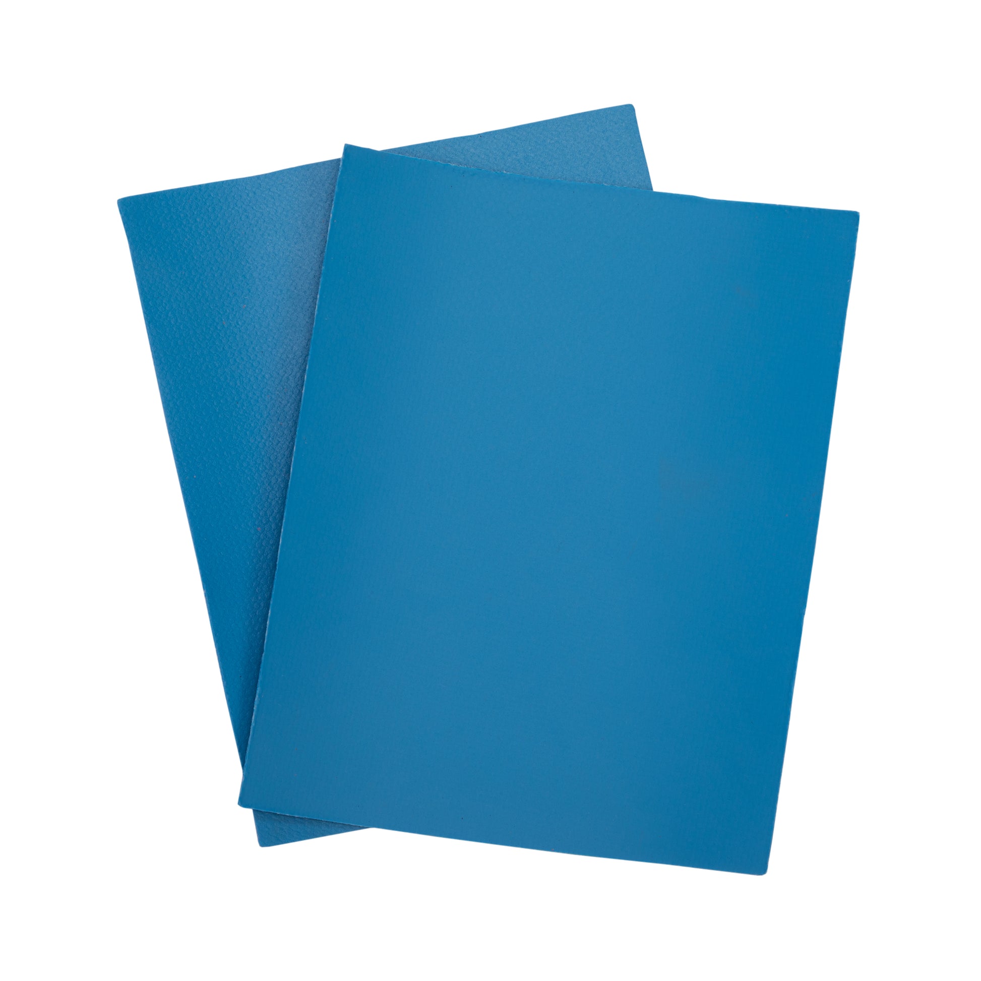 Two textured blue cardstock sheets overlap perfect for invitations and crafts