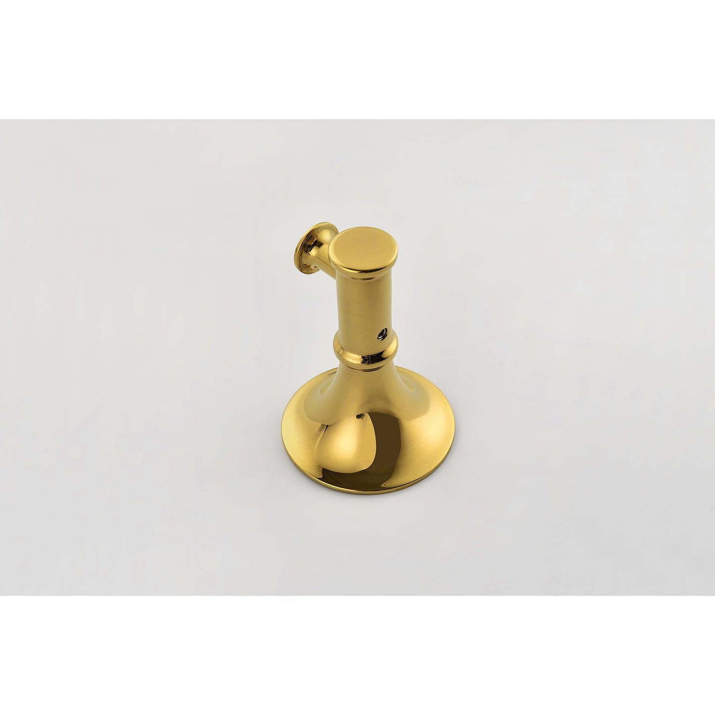 Polished brass towel ring holder with a bellshaped base for bathroom accents