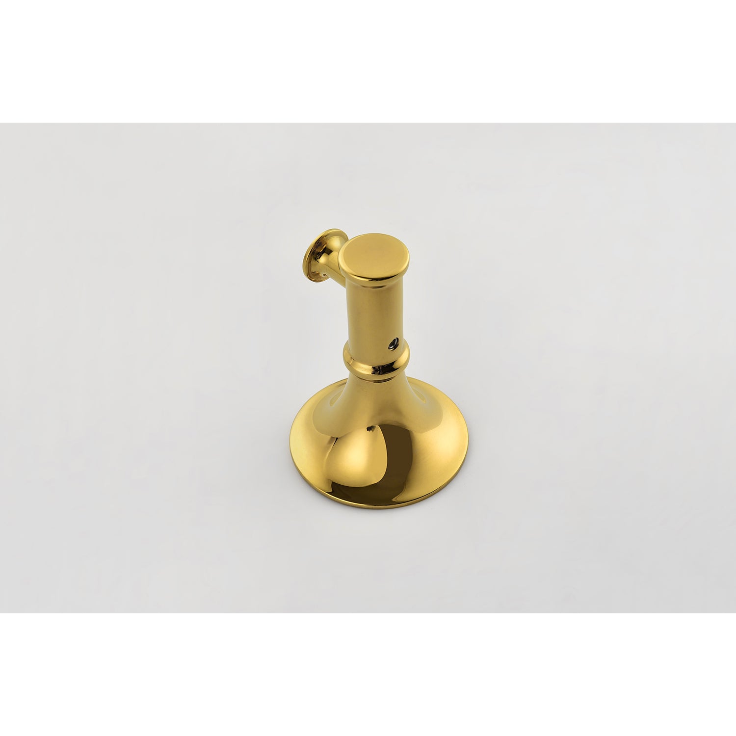 Polished brass towel ring holder with a bellshaped base for bathroom accents