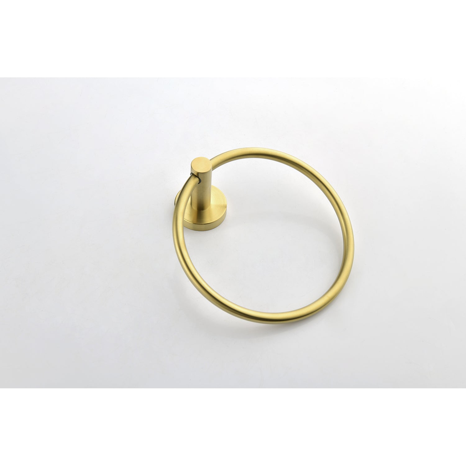 Brushed gold round towel ring for bathroom modern style