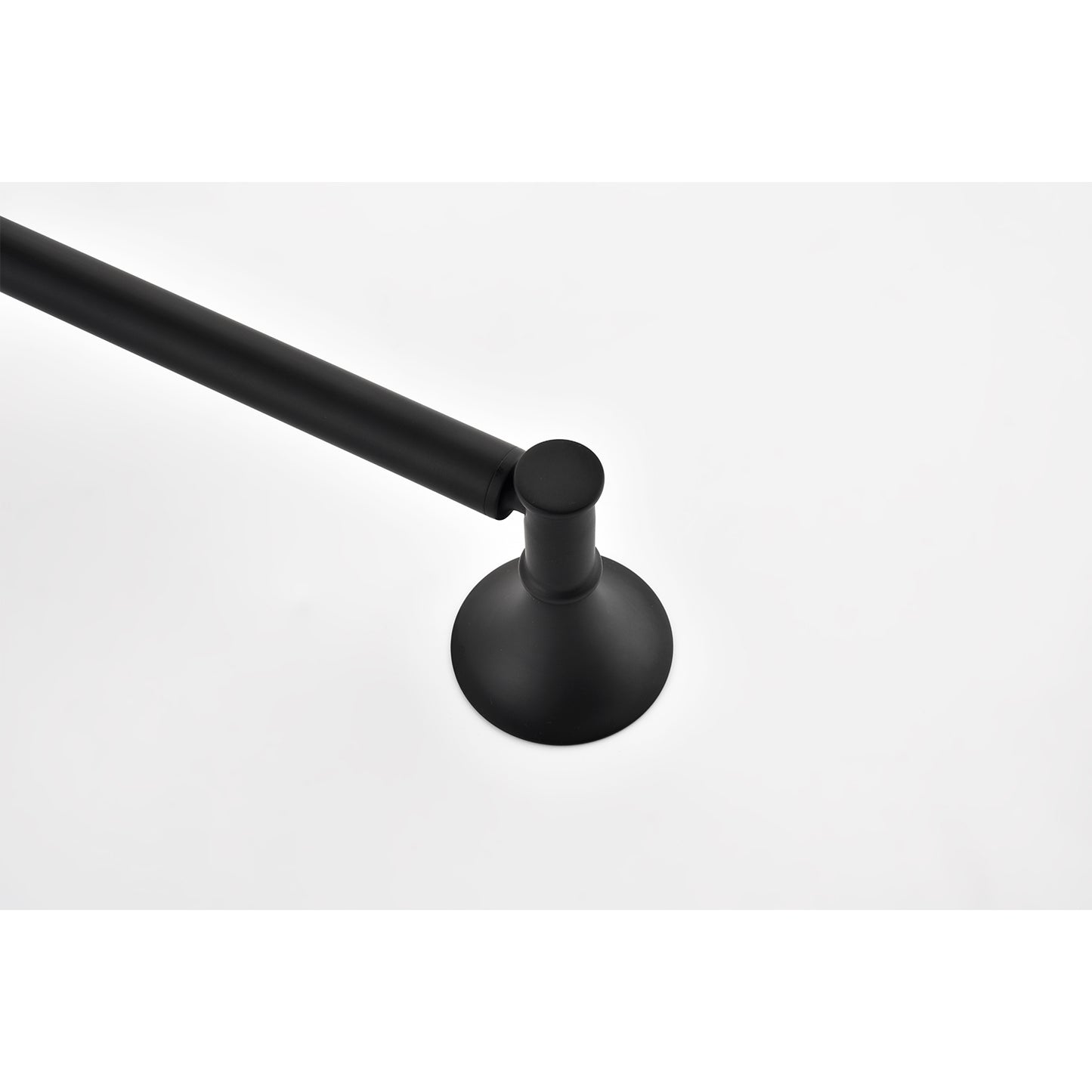 Modern black metal towel bar with minimalist design perfect for bathrooms