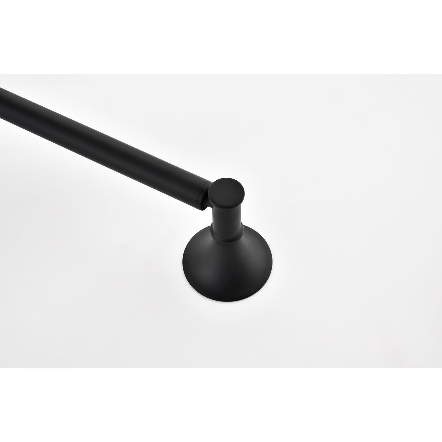 Modern black metal towel bar with minimalist design perfect for bathrooms