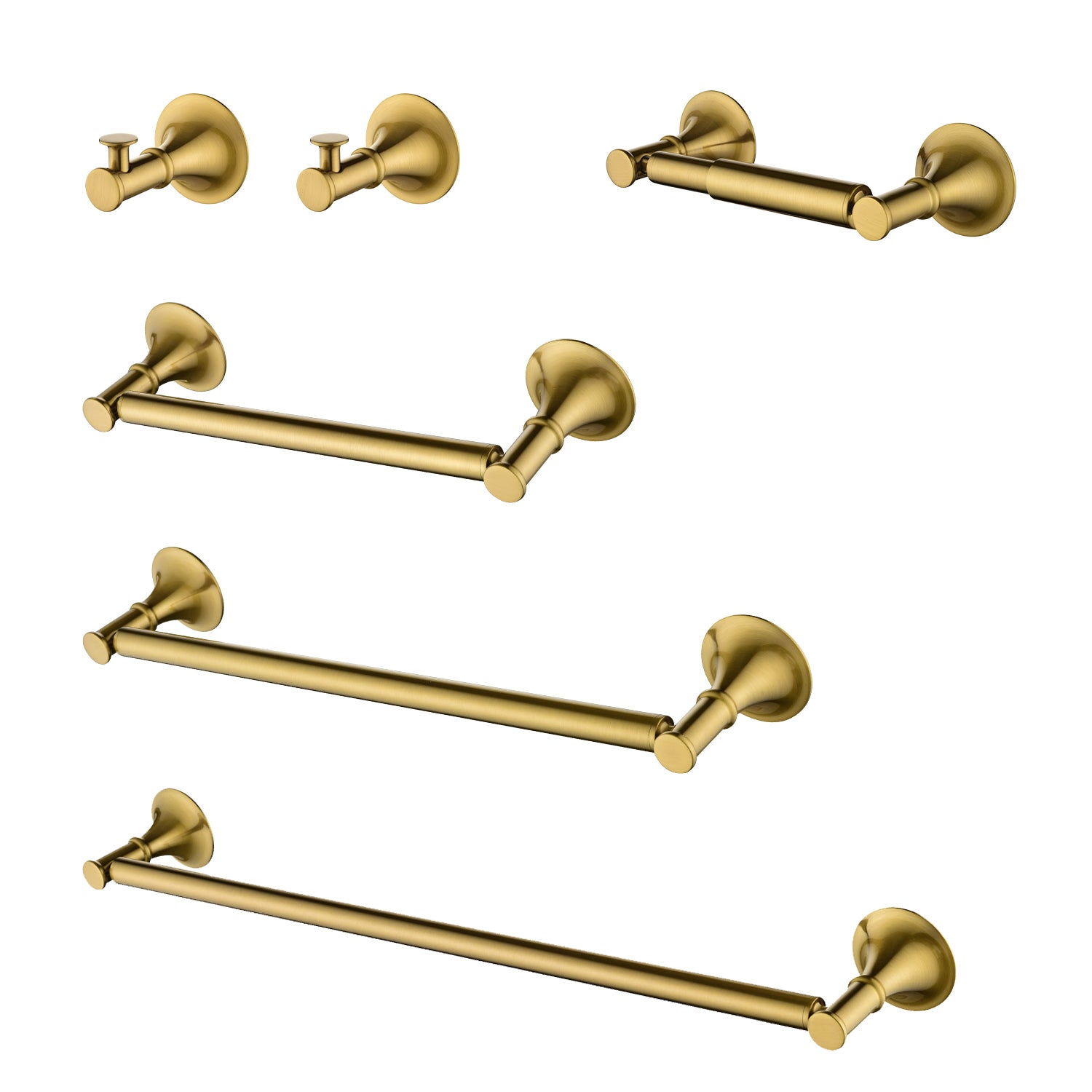 Elegant brass wall hooks for bathrooms set of two