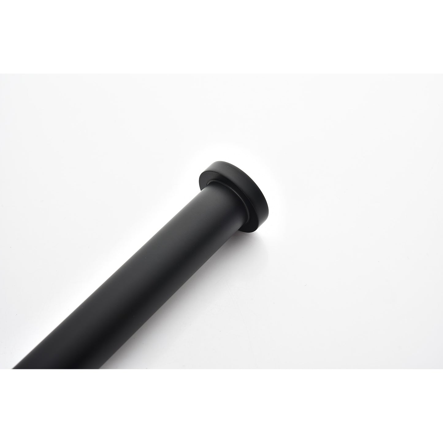 Sleek black metal curtain rod with a modern design perfect for any window treatment