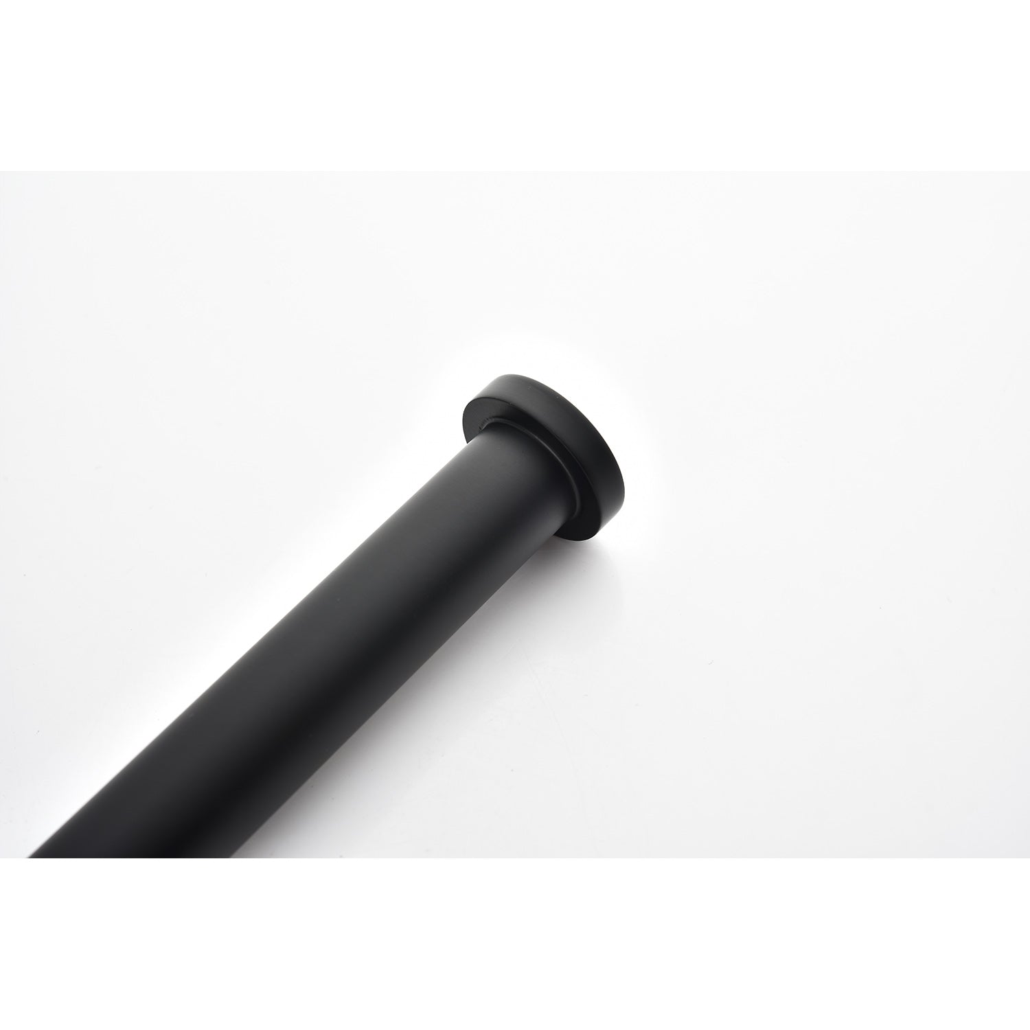 Sleek black metal curtain rod with a modern design perfect for any window treatment