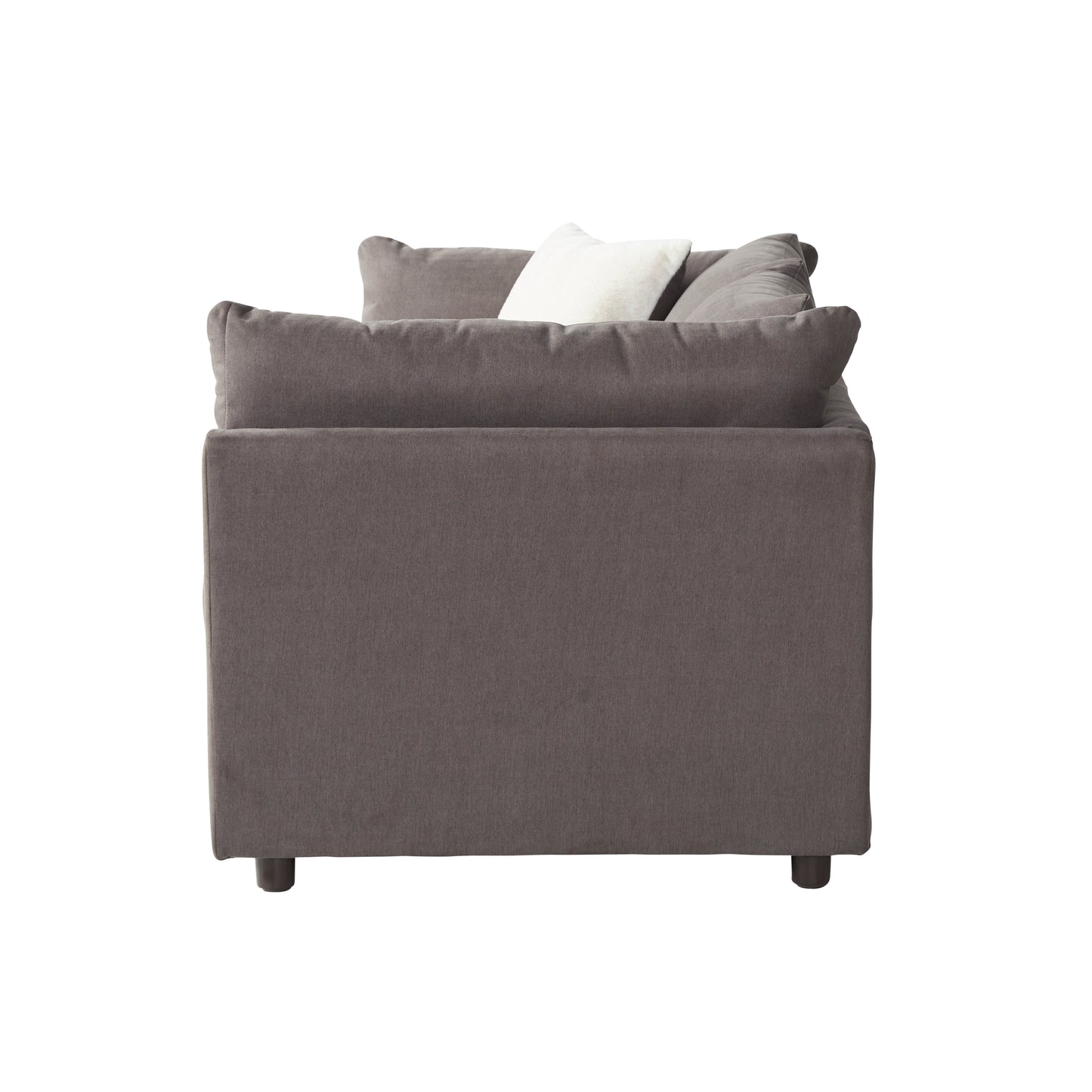 Dark gray fabric sectional sofa with plush cushions and clean lines for modern living rooms