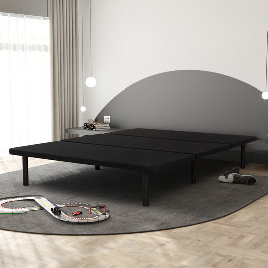Black upholstered twin bed frame with modern minimalist design perfect for any bedroom