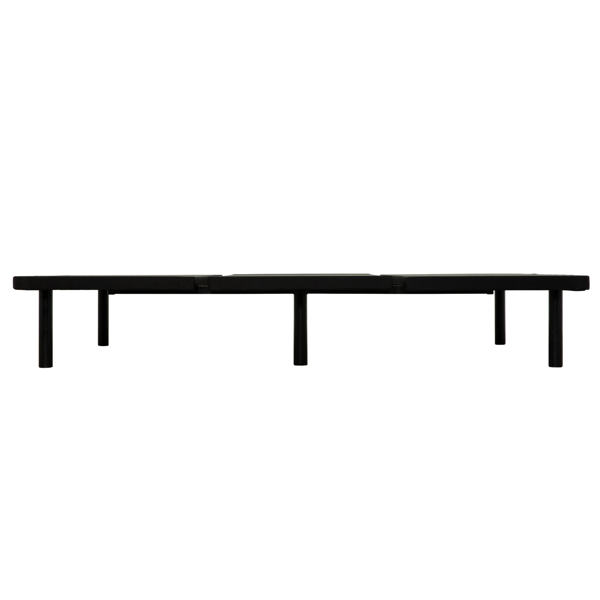 Sleek black metal bench with four sturdy legs perfect for modern entryway seating