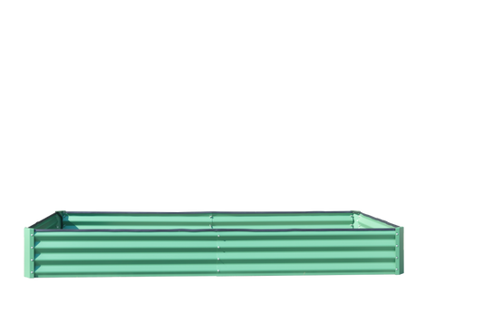 Green corrugated metal raised garden bed  ft x  ft tall design for ample planting space