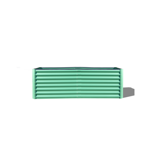 Rectangular galvanized steel raised garden bed sage green color durable for outdoor use