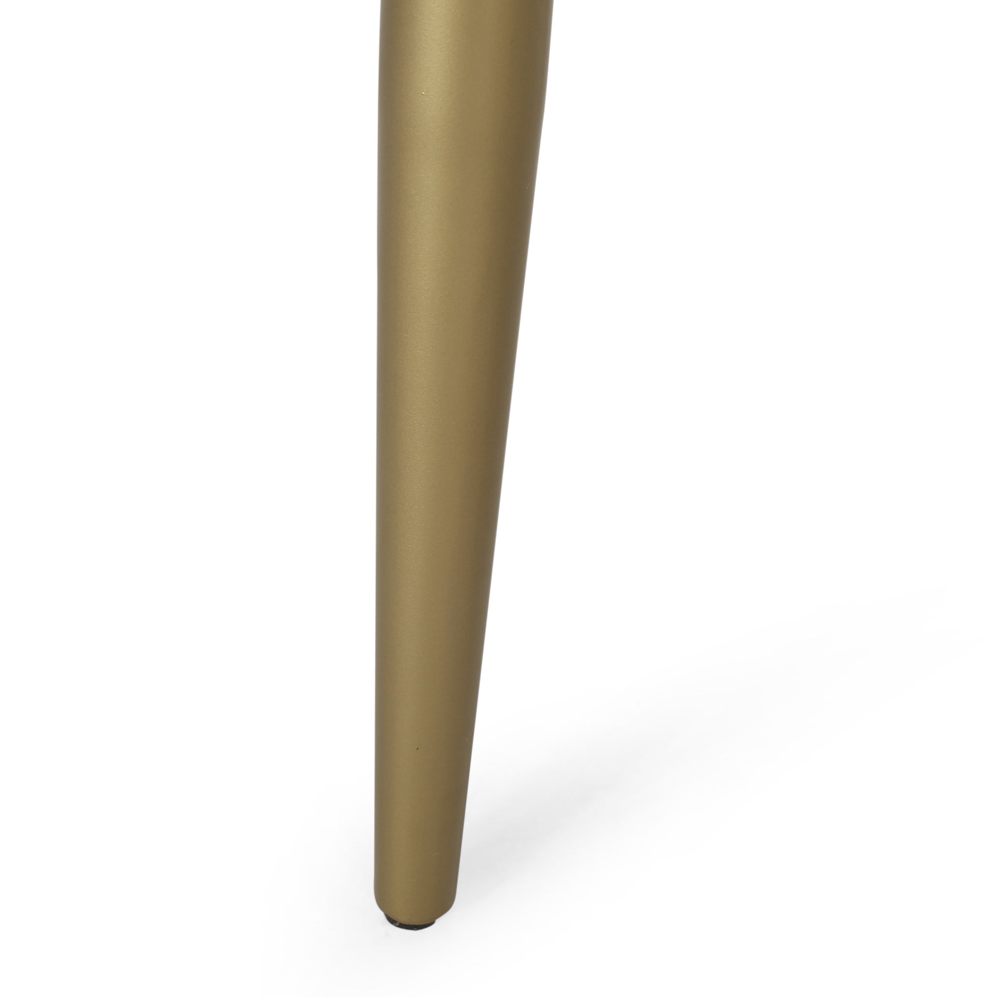 Tapered brass furniture leg with a subtle textured finish ideal for midcentury modern designs
