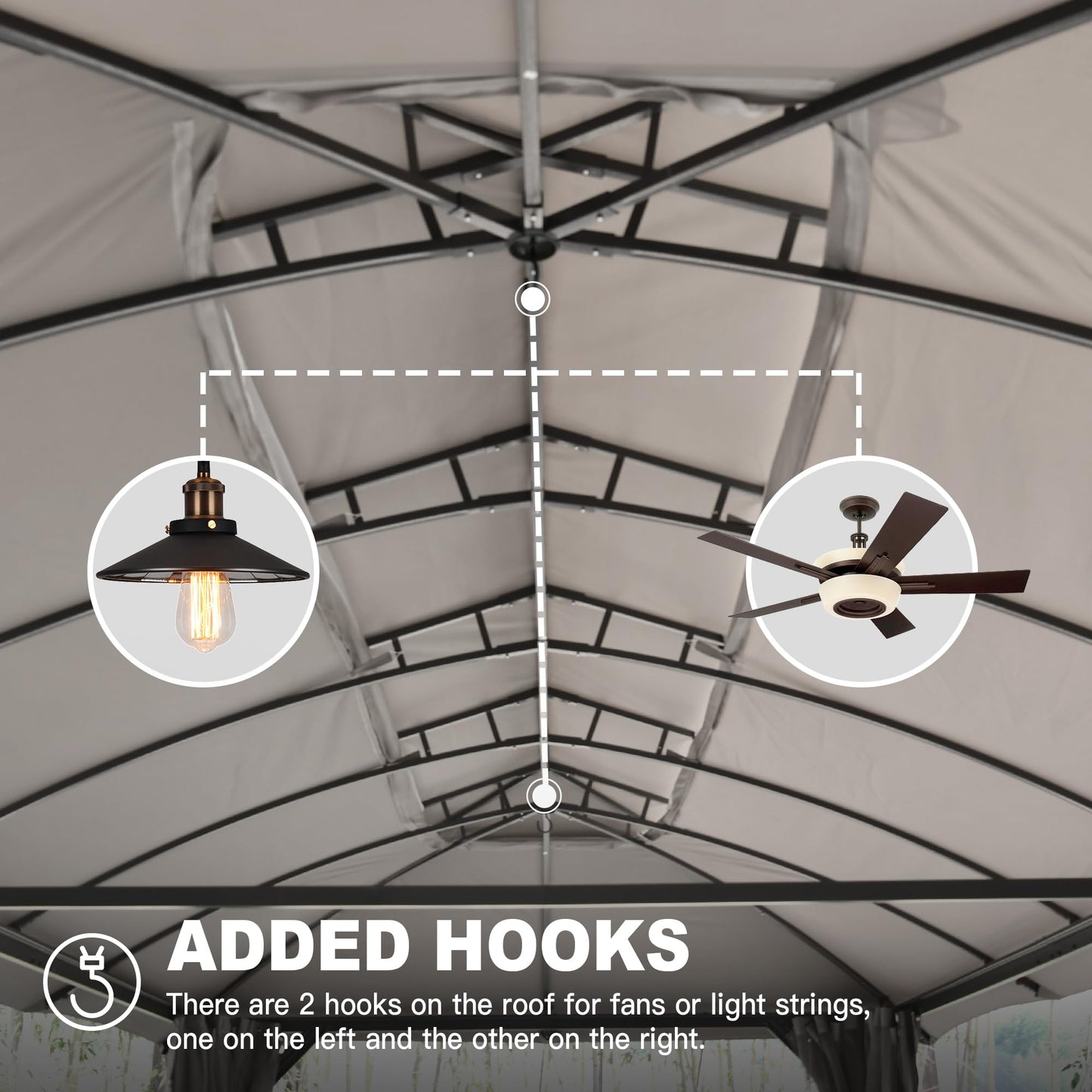 Black industrial pendant light with exposed filament bulb ideal for gazebo lighting