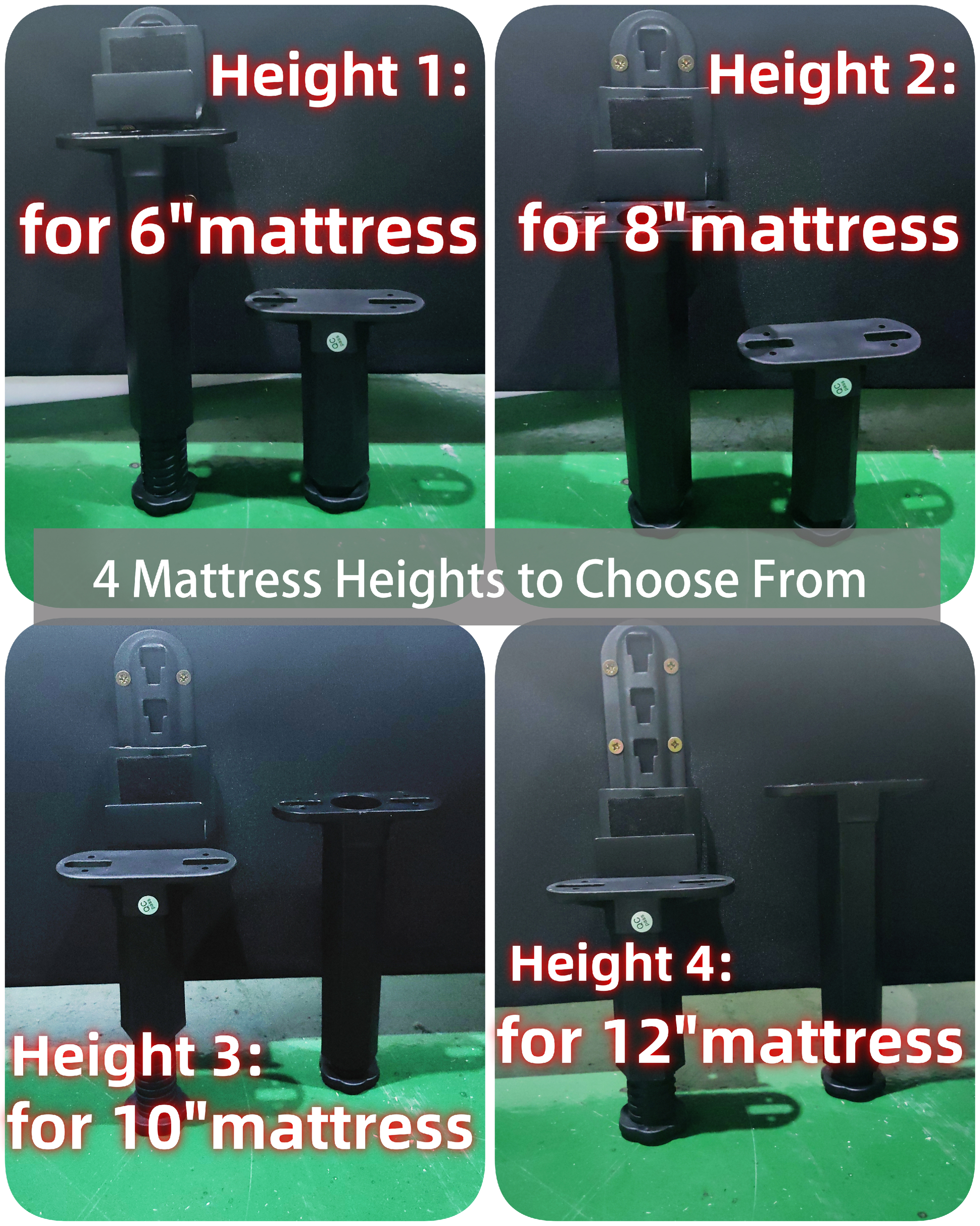 Black adjustable furniture legs for  mattress