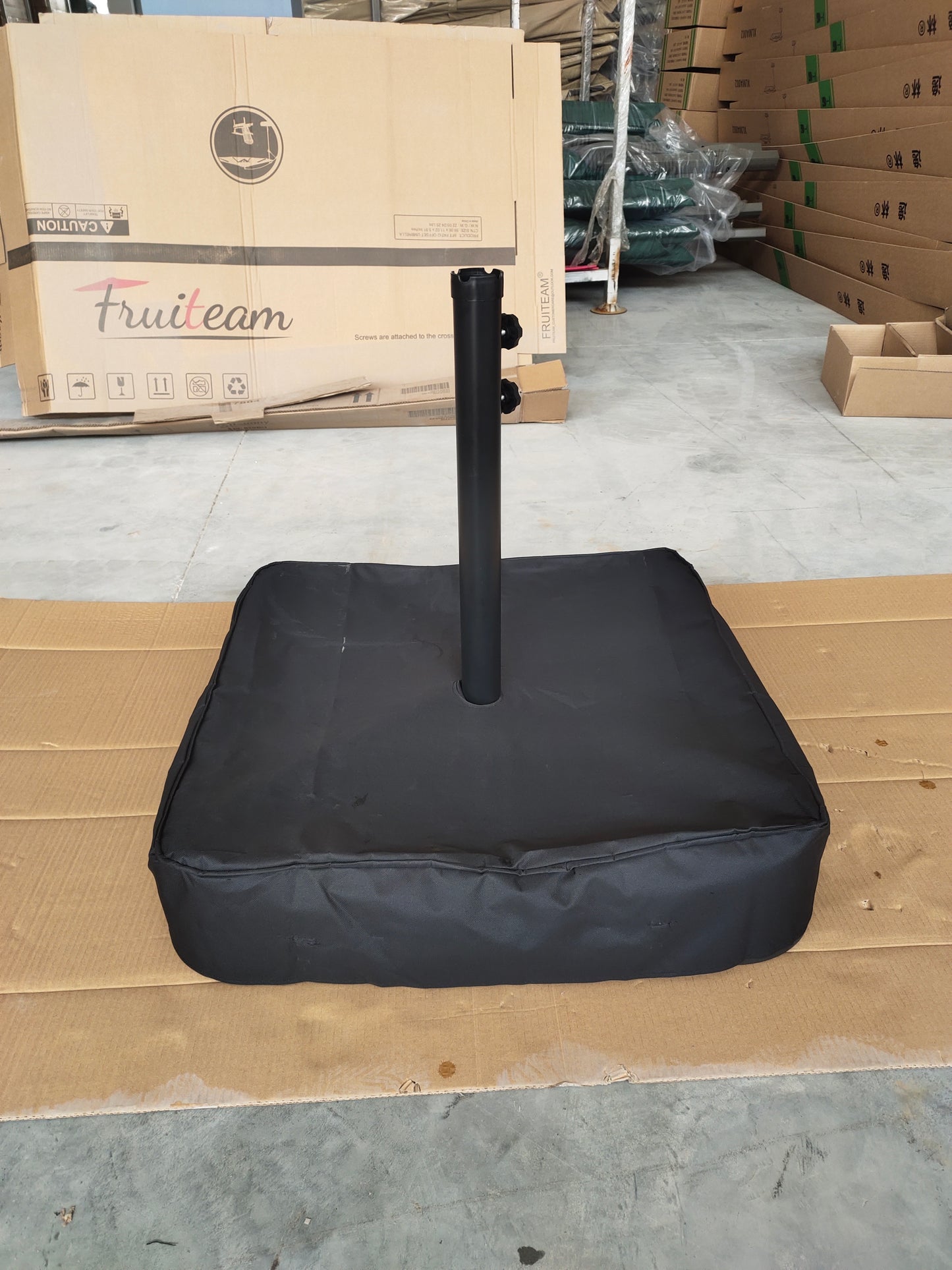 Black patio umbrella base heavyduty fillable outdoor stand for stability