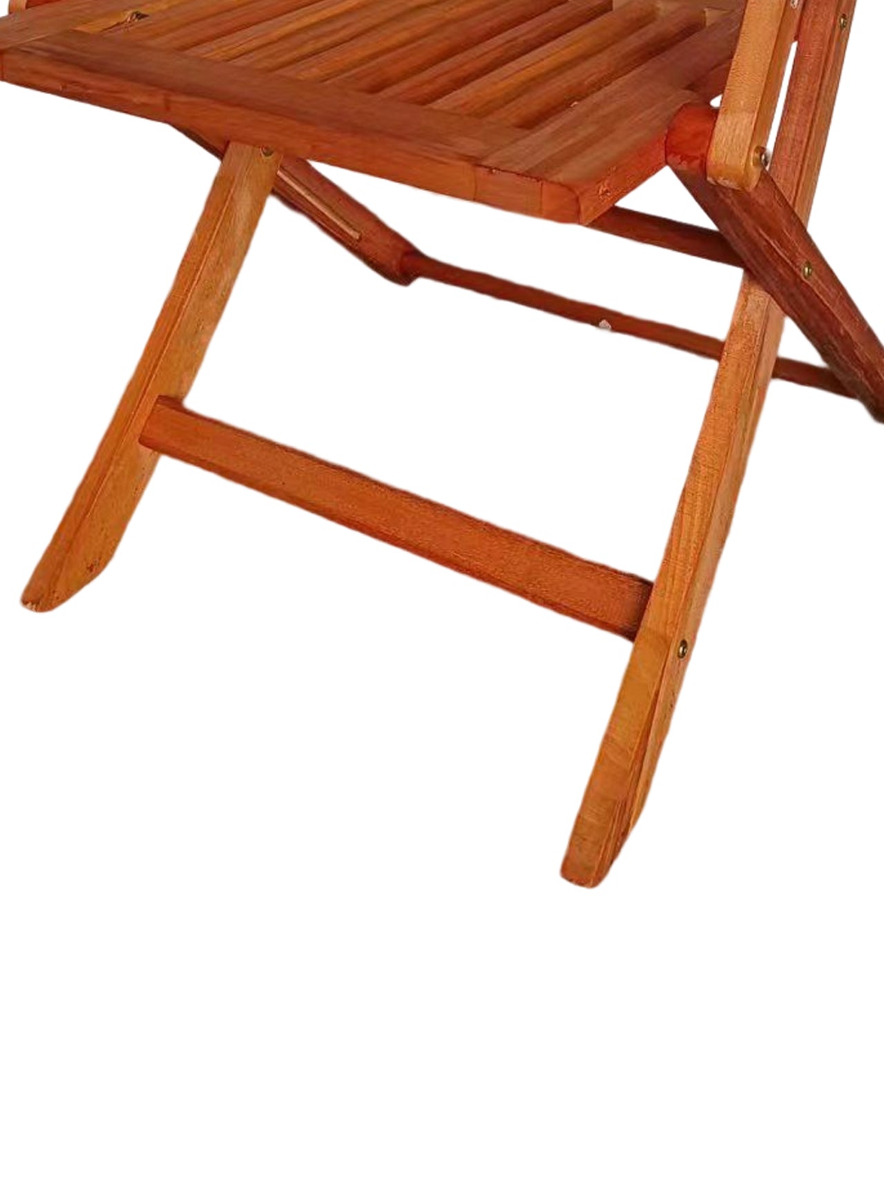 Natural wood folding chair warm brown tones suitable for outdoor seating