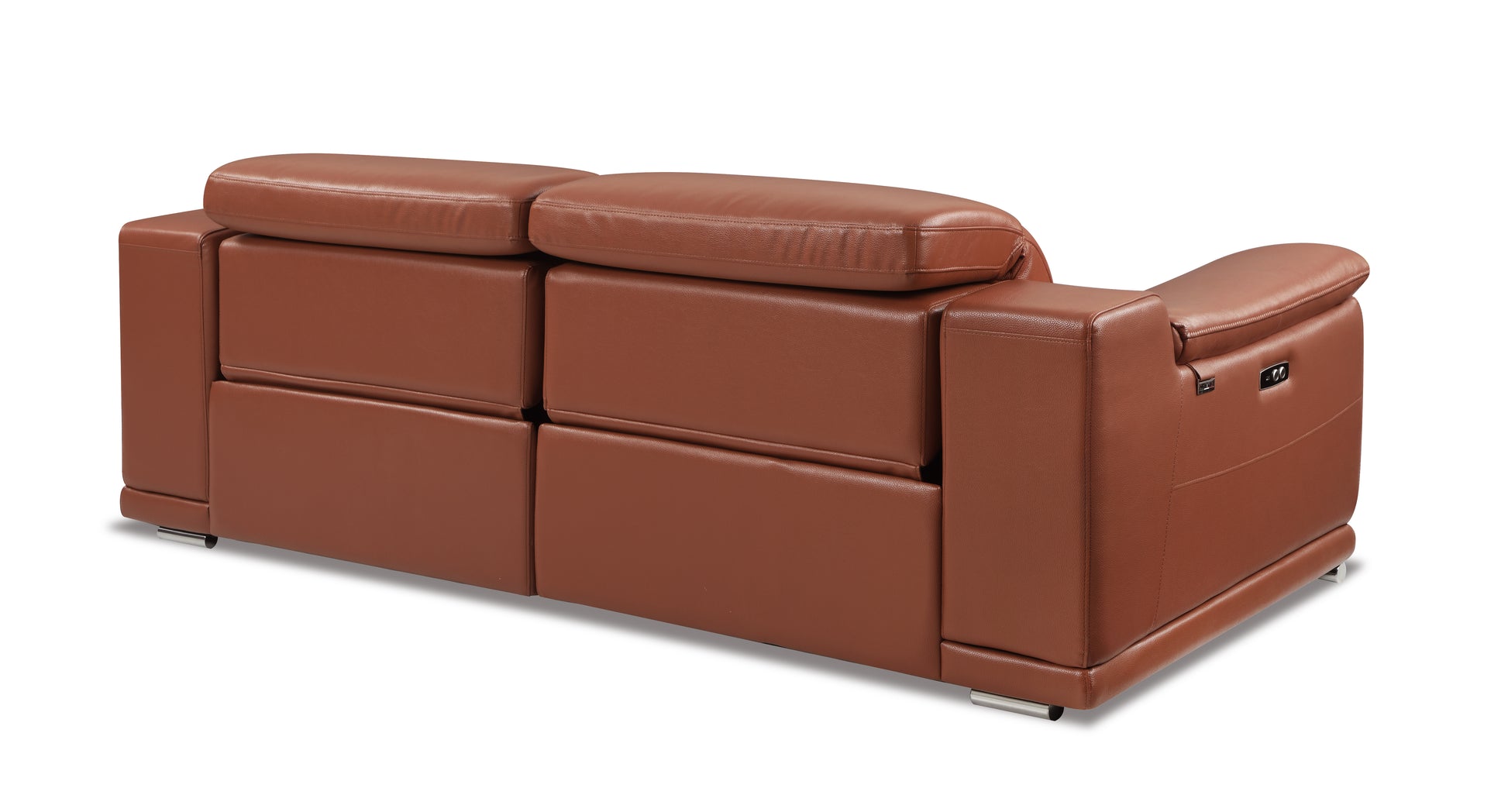 Brown leather recliner sofa