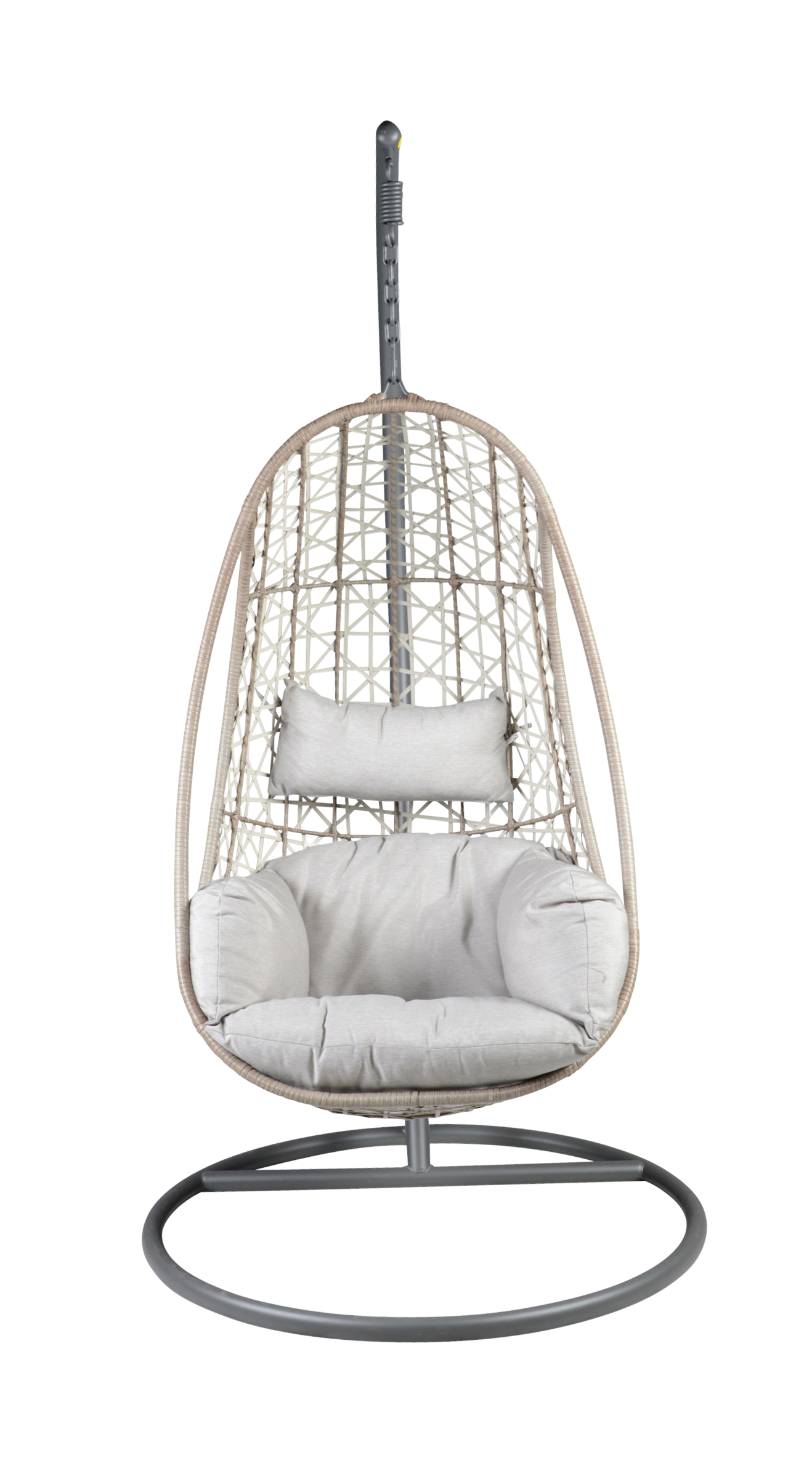 TREATLIFE HOME Basket Chair with Powder-Coated Marine Grade Stainless Steel Frame for Indoor and Outdoor Use, Black