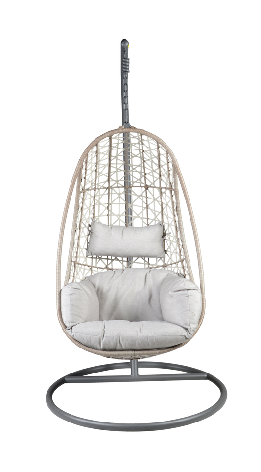 TREATLIFE HOME Basket Chair with Powder-Coated Marine Grade Stainless Steel Frame for Indoor and Outdoor Use, Black