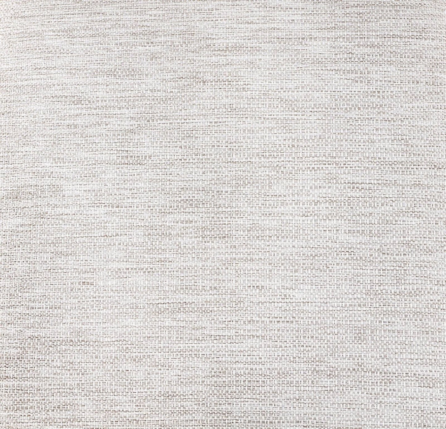 Closeup of textured offwhite woven fabric swatch with subtle grey threads