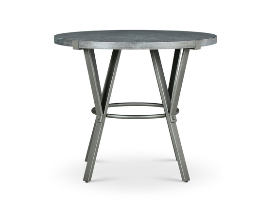 TREATLIFE HOME Round Counter Table with Wood Veneer Top and Iron Base, Compact Design for Kitchen or Dining Room, Dark Gray