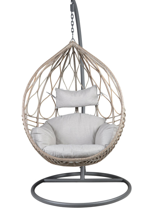 TREATLIFE HOME Basket Chair with Marine Grade Stainless Steel Frame and Open Cell Foam, Indoor/Outdoor Use, White