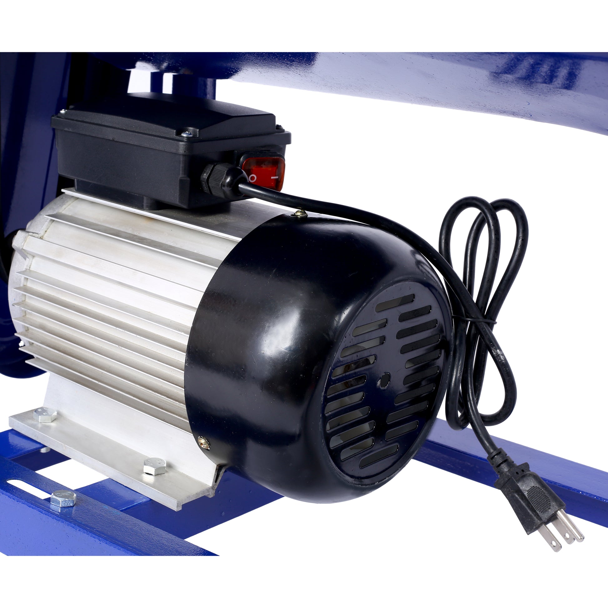 Powerful electric motor with brushed aluminum casing and integrated onoff switch for versatile machinery