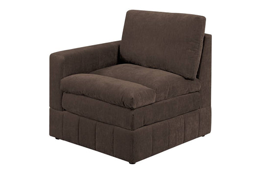 TREATLIFE HOME Modular One Arm Chair Sectional Sofa, Contemporary Design with Plush Pillow Top Seat, Mink Suede Fabric