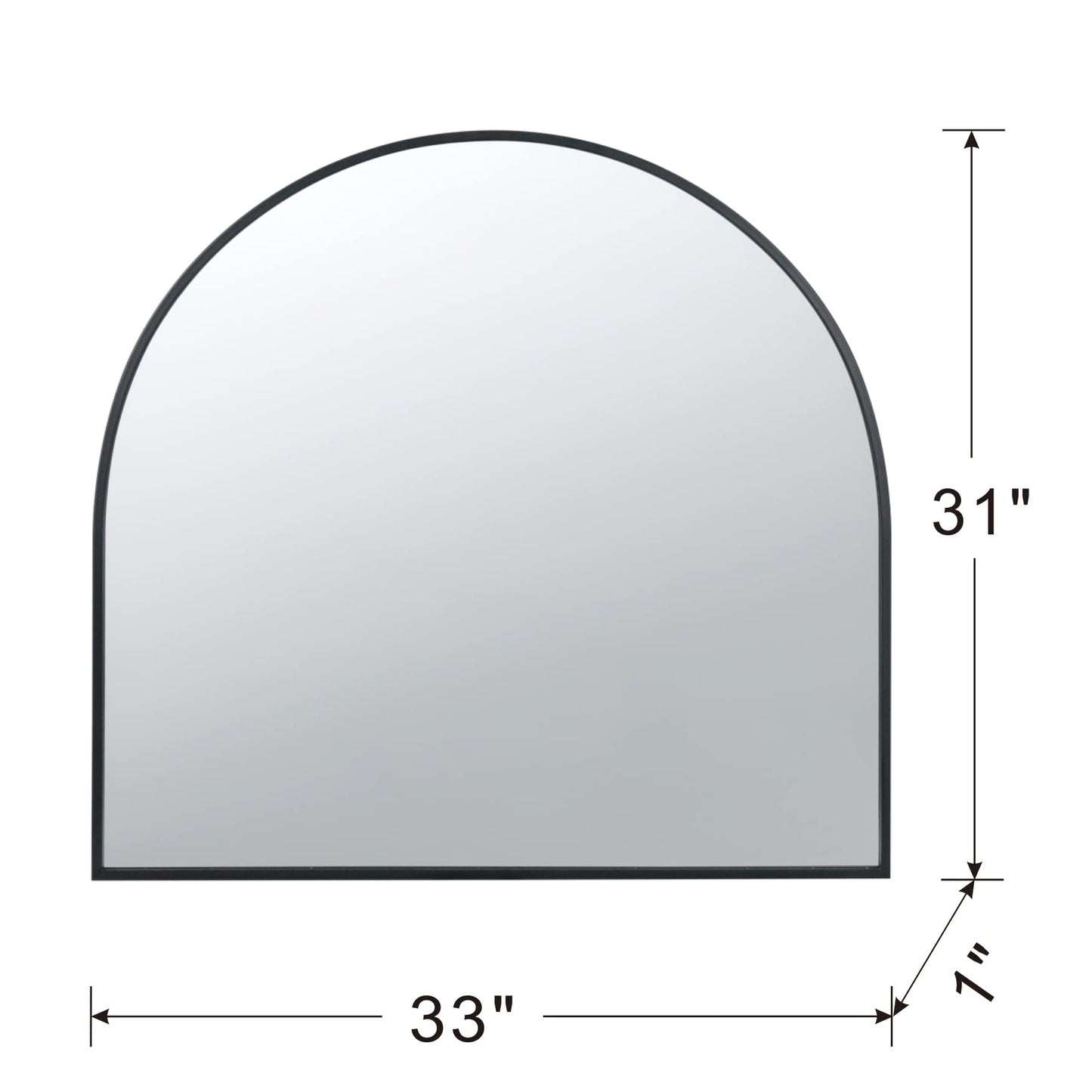 Black metal arched mirror  inches wide and  inches tall for entryway decor