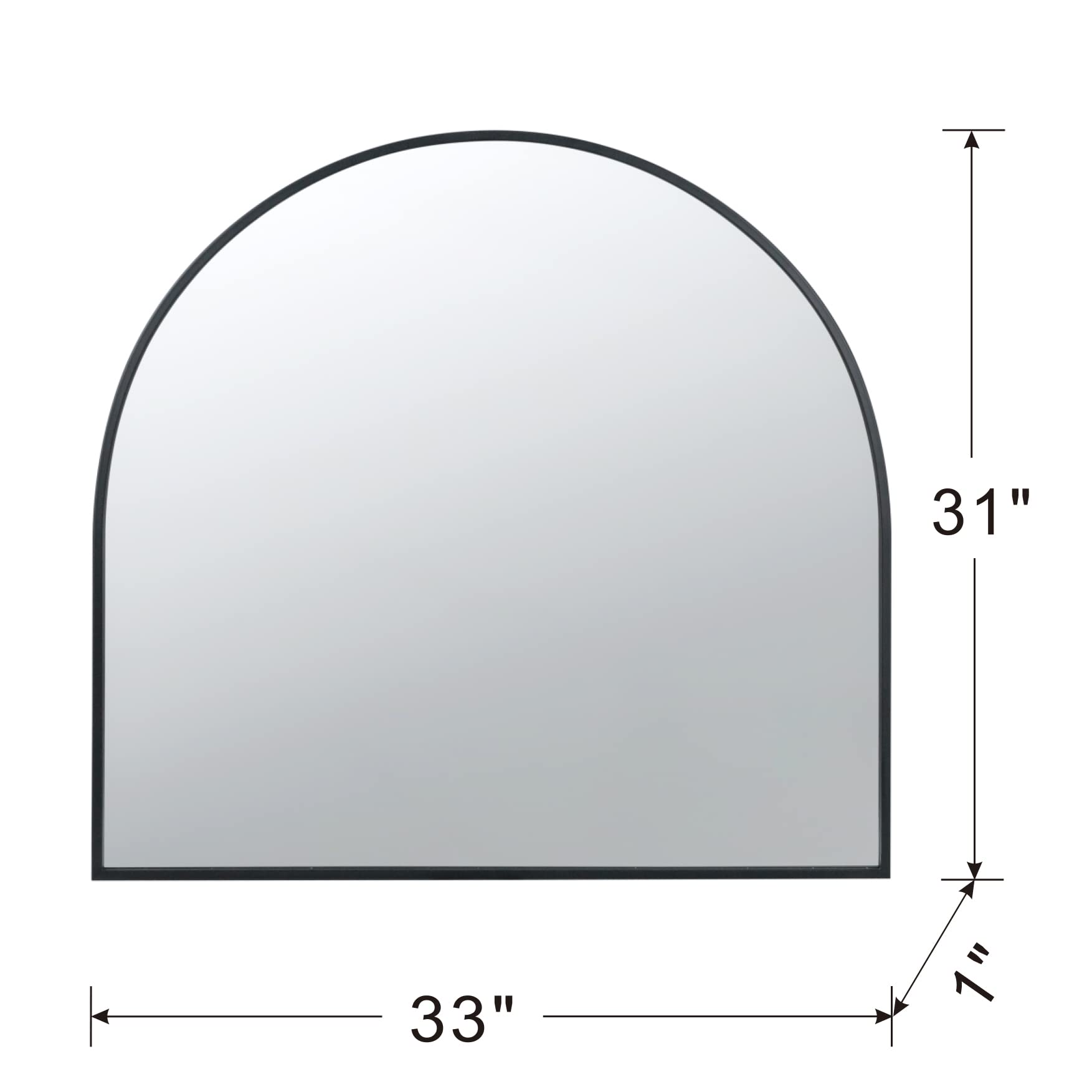 Black metal arched mirror  inches wide and  inches tall for entryway decor