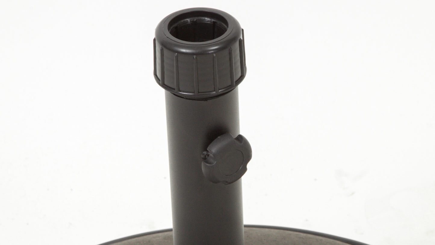 Black adjustable umbrella stand pole with textured knob