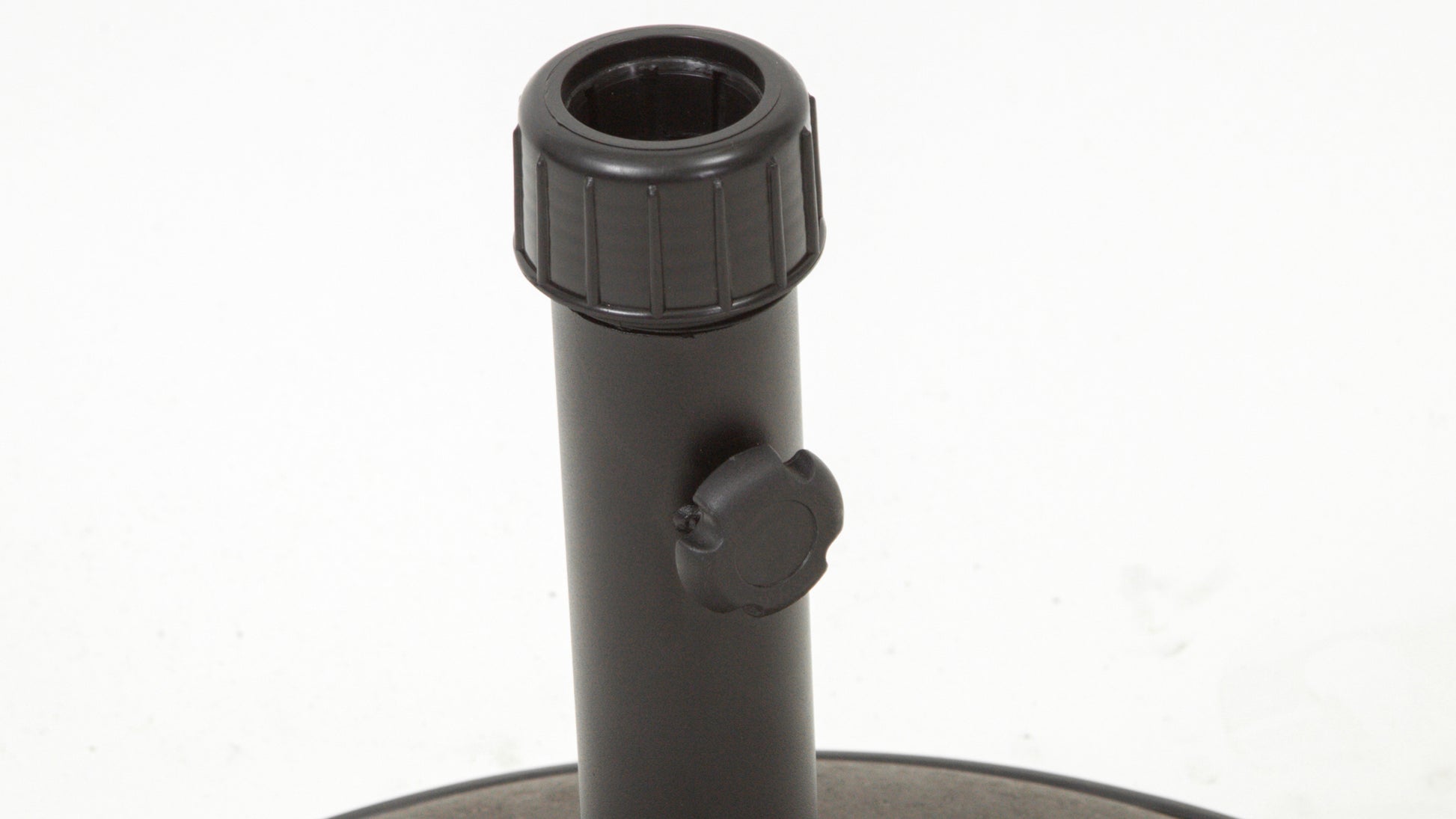 Black adjustable umbrella stand pole with textured knob