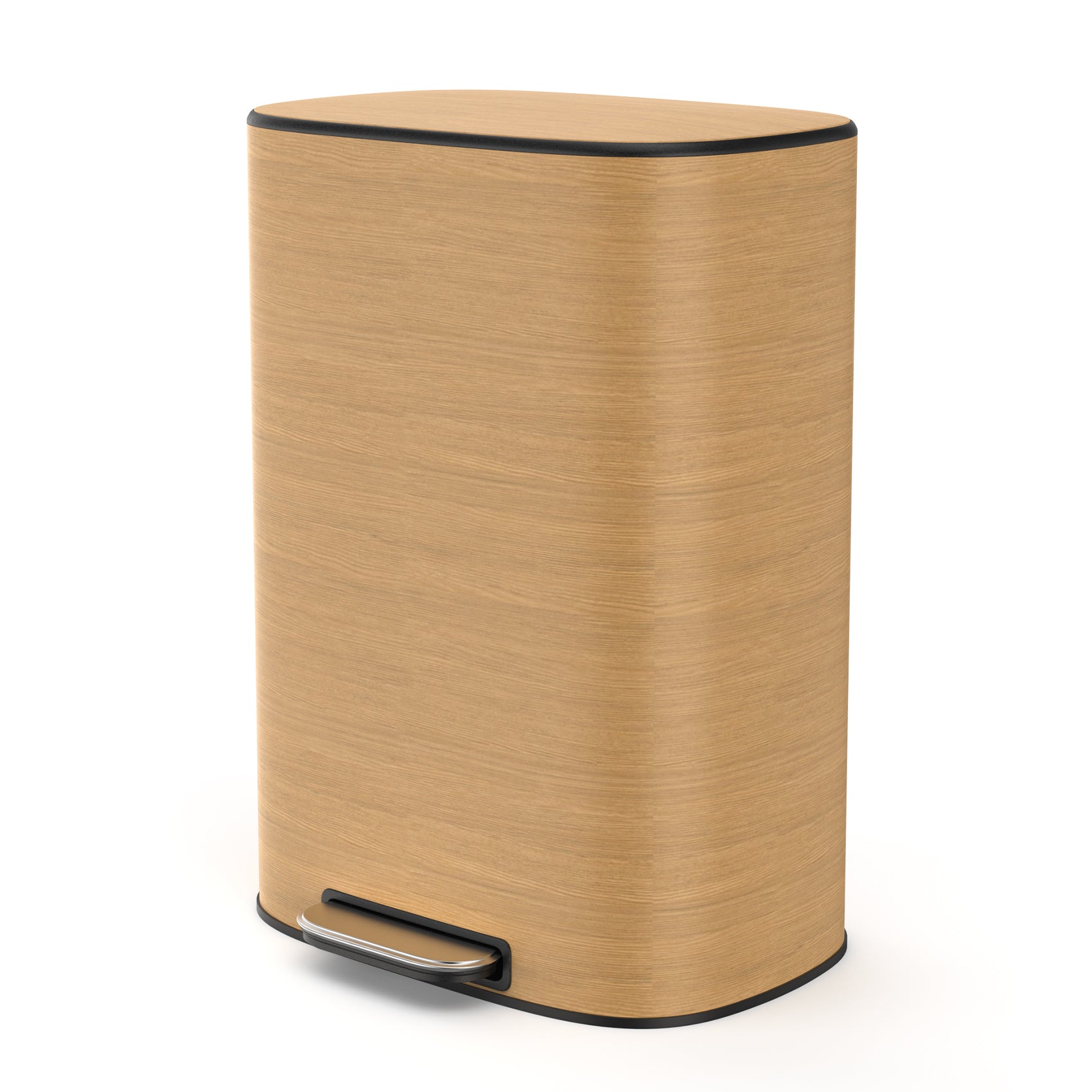 Stylish wooden pedal bin with a sleek modern design for any kitchen