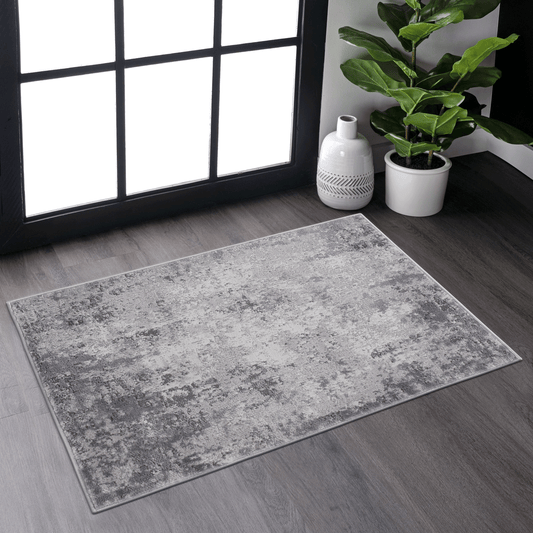 Grey abstract pattern area rug for modern living rooms