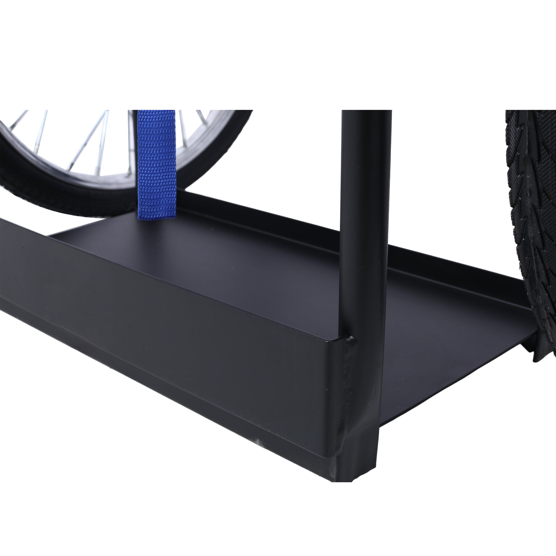 Black metal hand truck with wide base for sturdy cargo transport