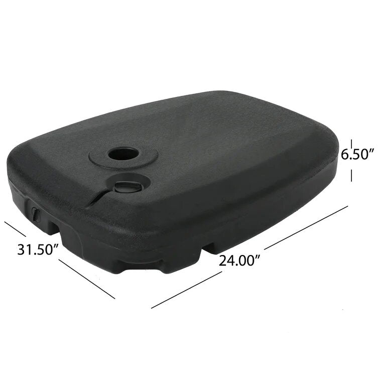 Black plastic patio umbrella base  L x  W x  H