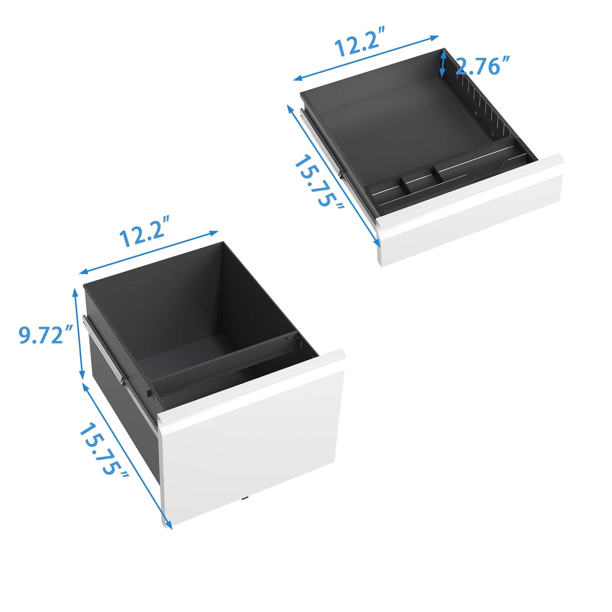 White file cabinet drawer with dimensions  x  x  ideal for office organization
