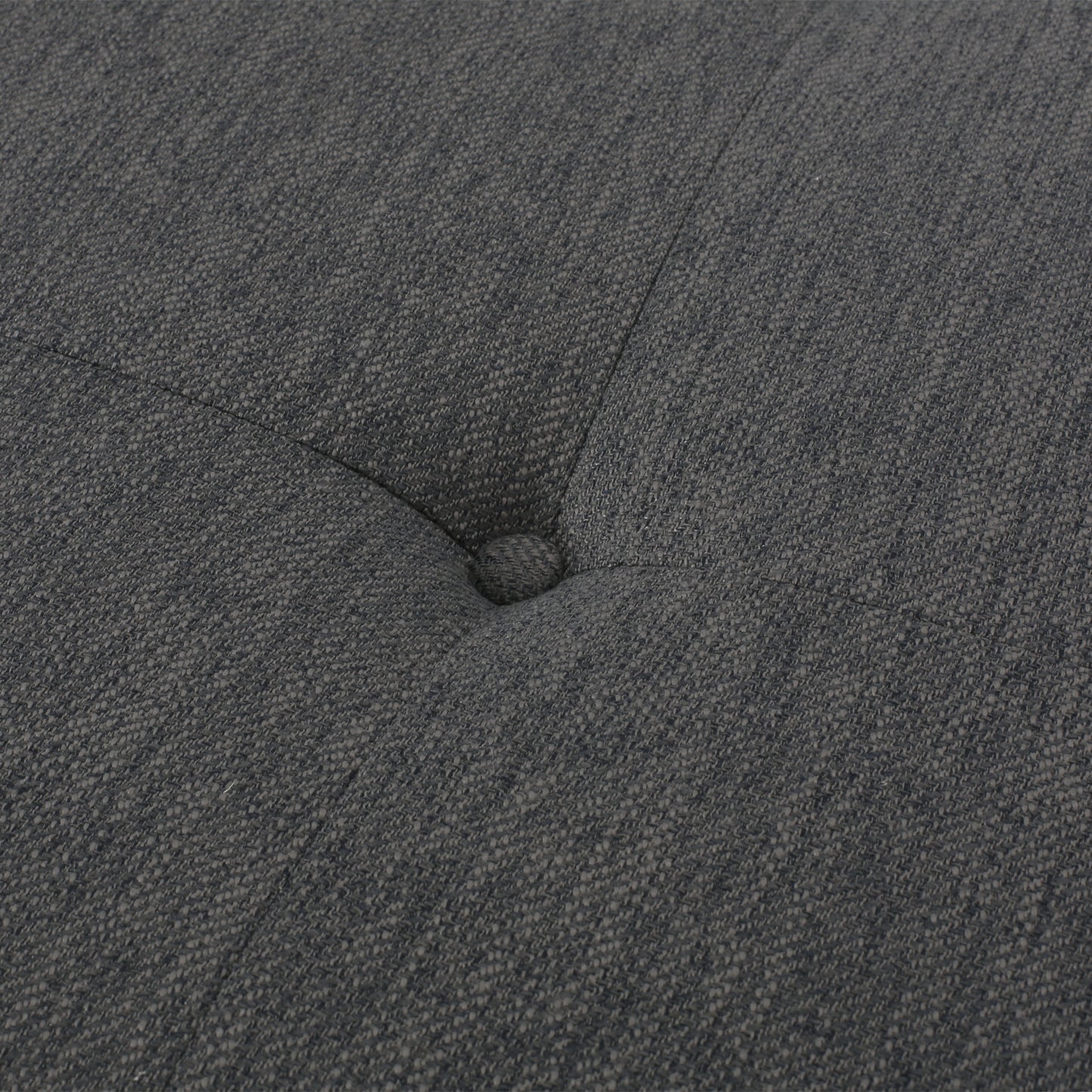 Dark gray textured fabric with button tufting detail