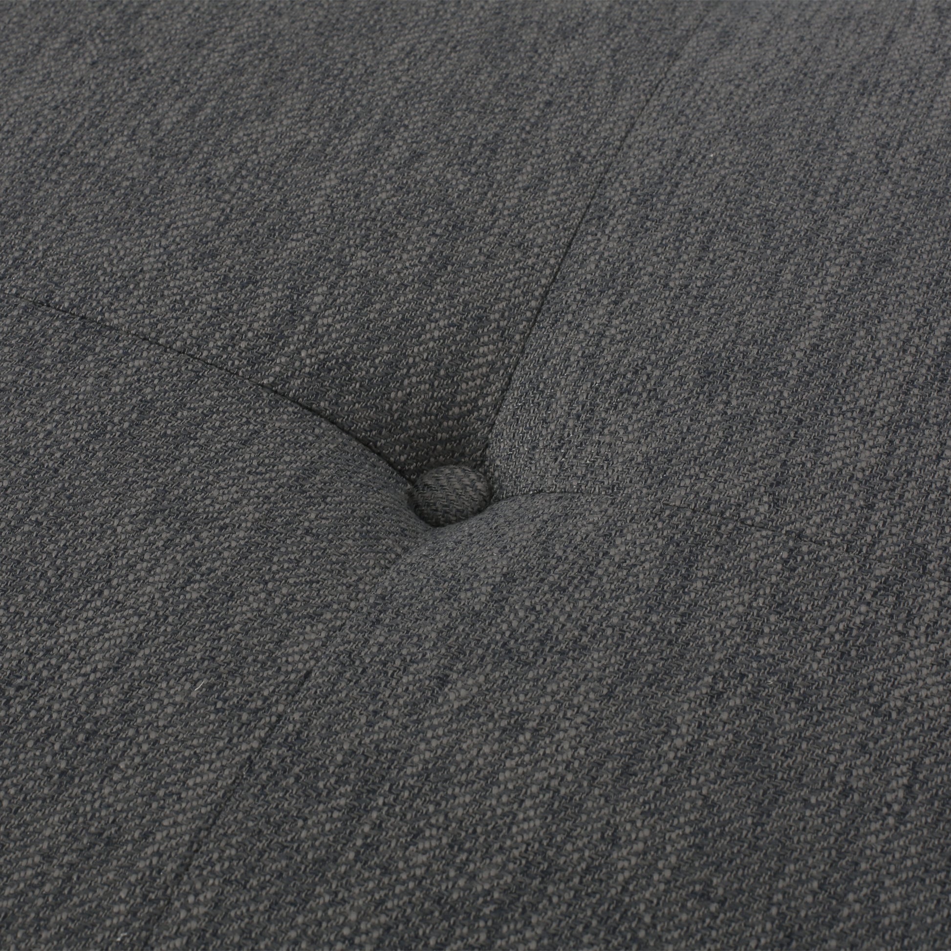 Dark gray textured fabric with button tufting detail