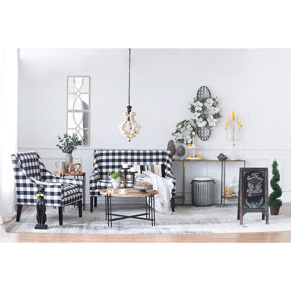 Black and white buffalo check armchair a chic farmhouse accent chair
