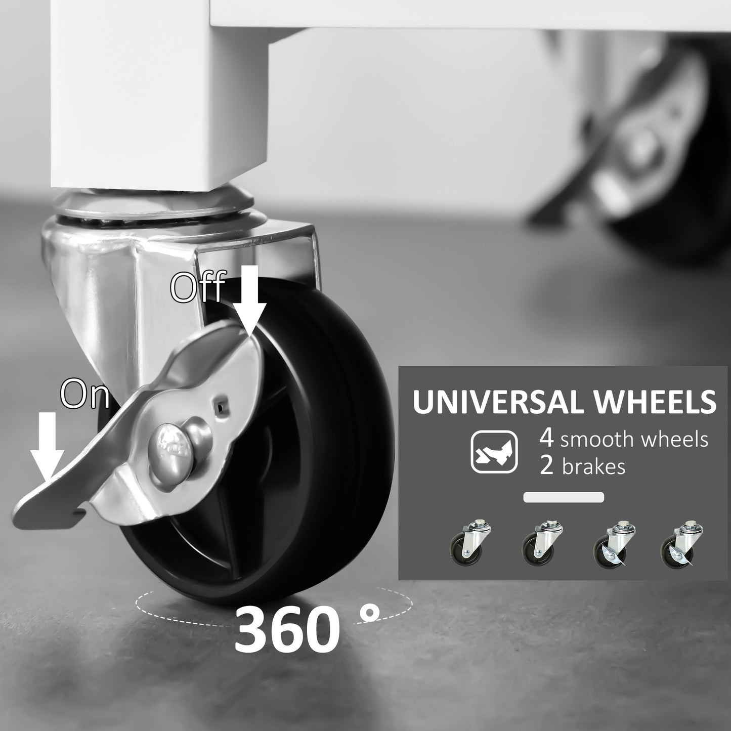 Heavy duty swivel caster with brake engaged