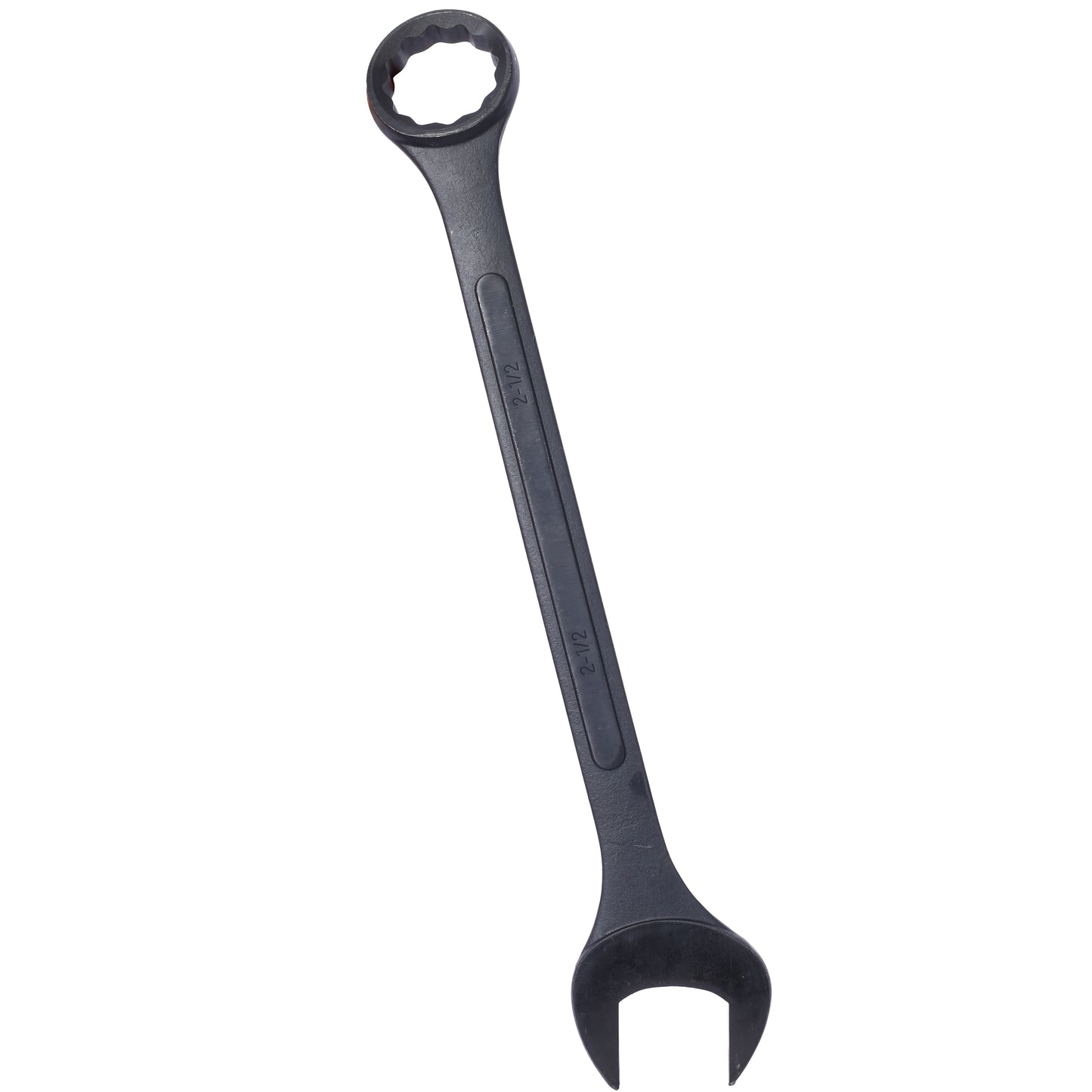 Black  inch combination wrench with a box end and open end for automotive repair