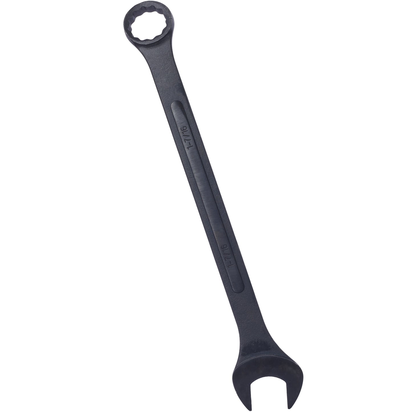 Durable black steel combination wrench  inch size for mechanical repairs