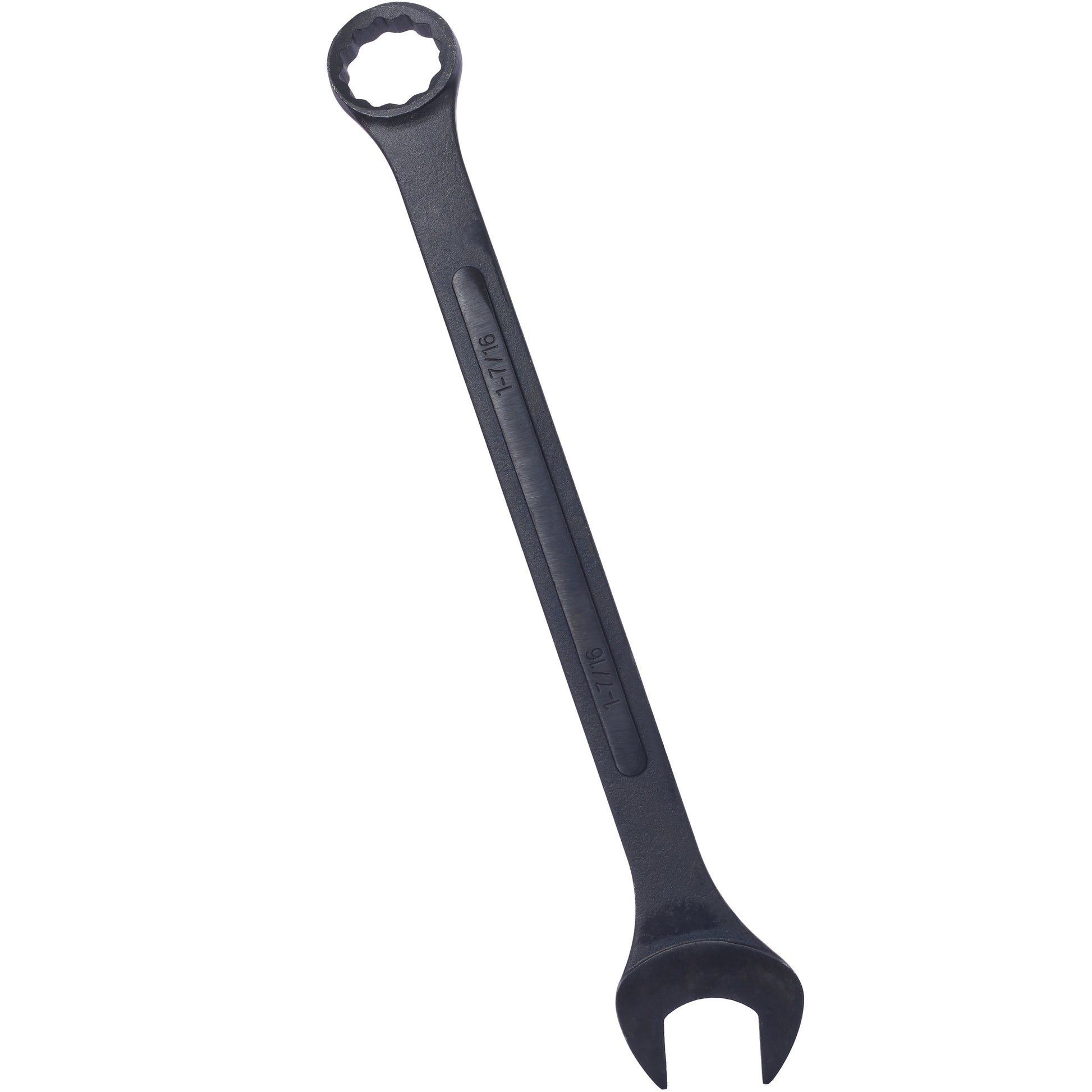 Durable black steel combination wrench  inch size for mechanical repairs