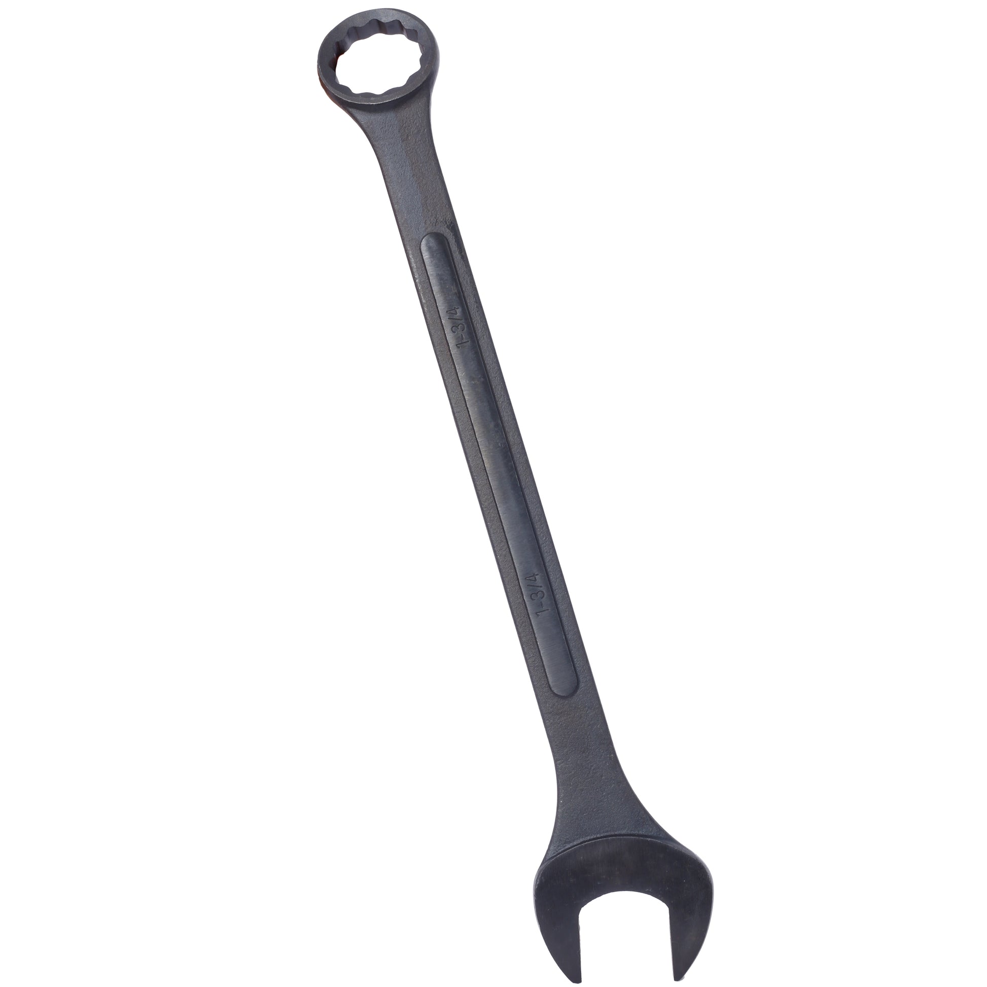 Dark grey metal combination wrench with  inch size marking