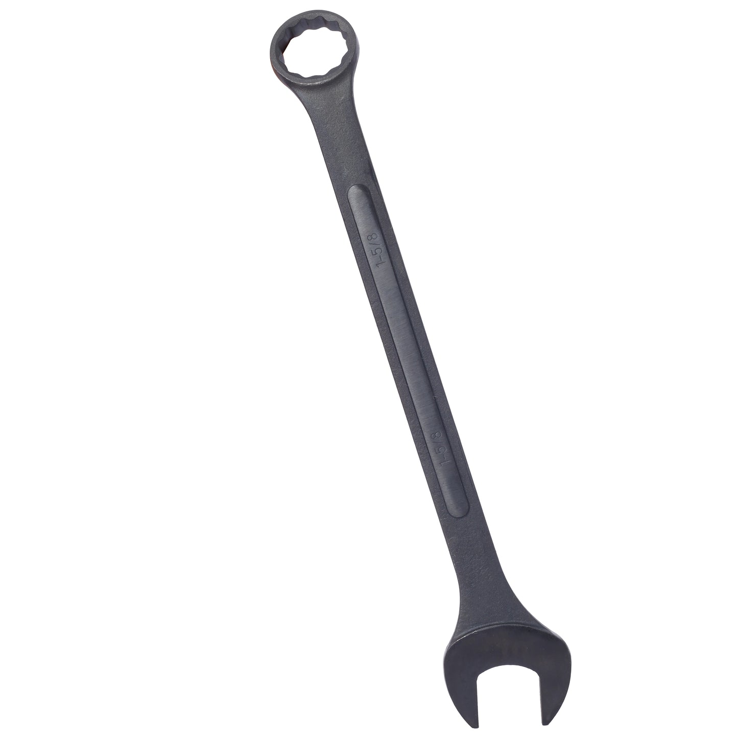 Dark gray combination wrench with  inch size marked on the handle