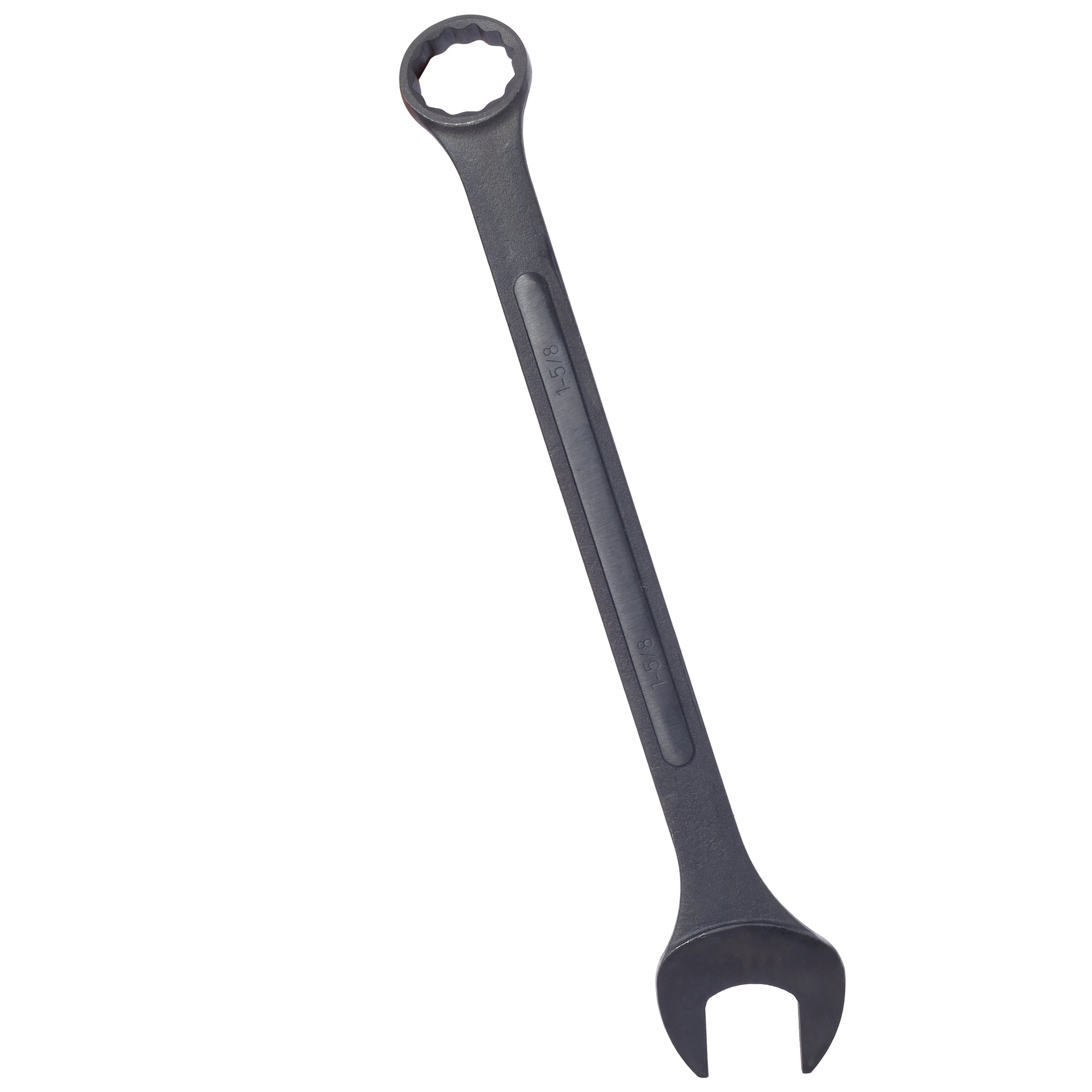 Dark gray combination wrench with  inch size marked on the handle