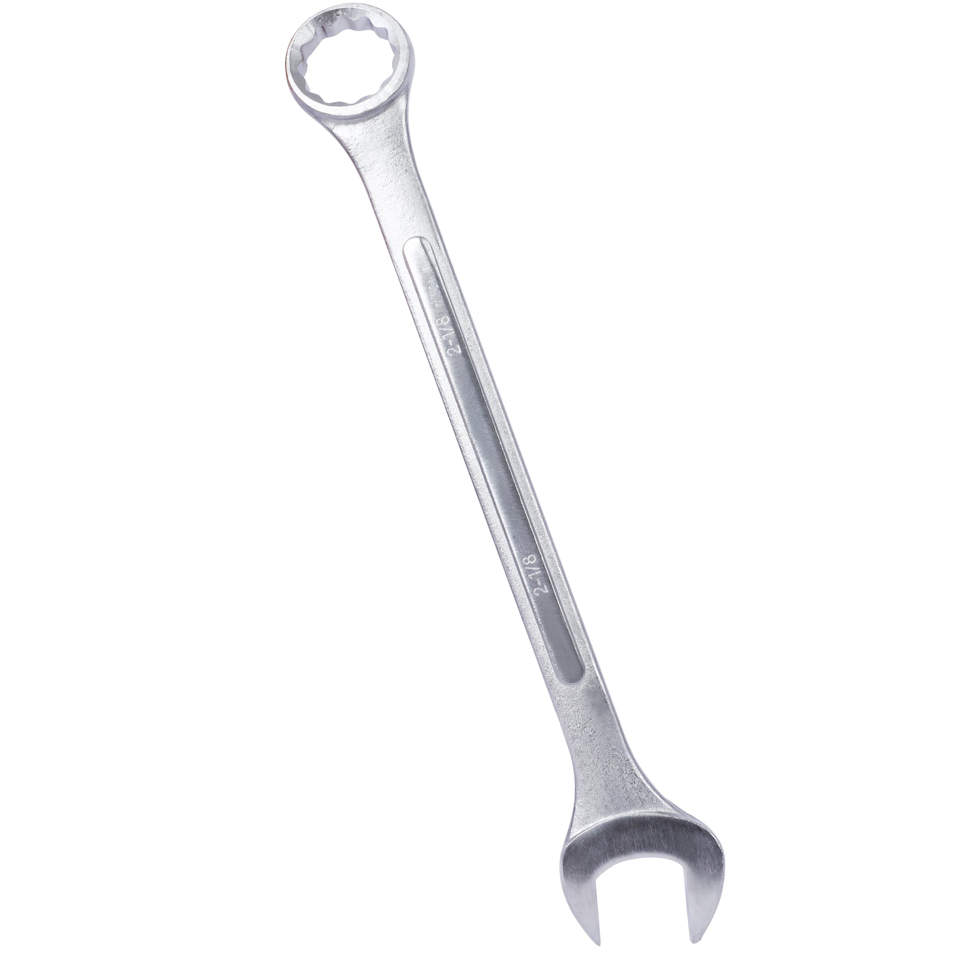 Silver combination wrench with openend and boxend size  inch for heavyduty repairs