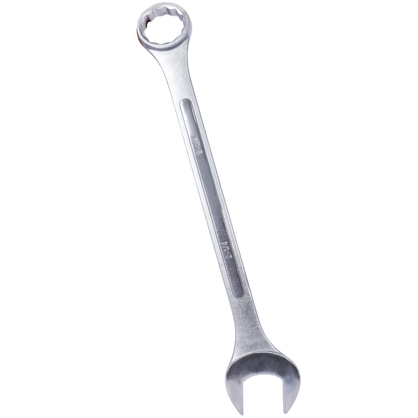 A silver  inch combination wrench with both openend and boxend heads