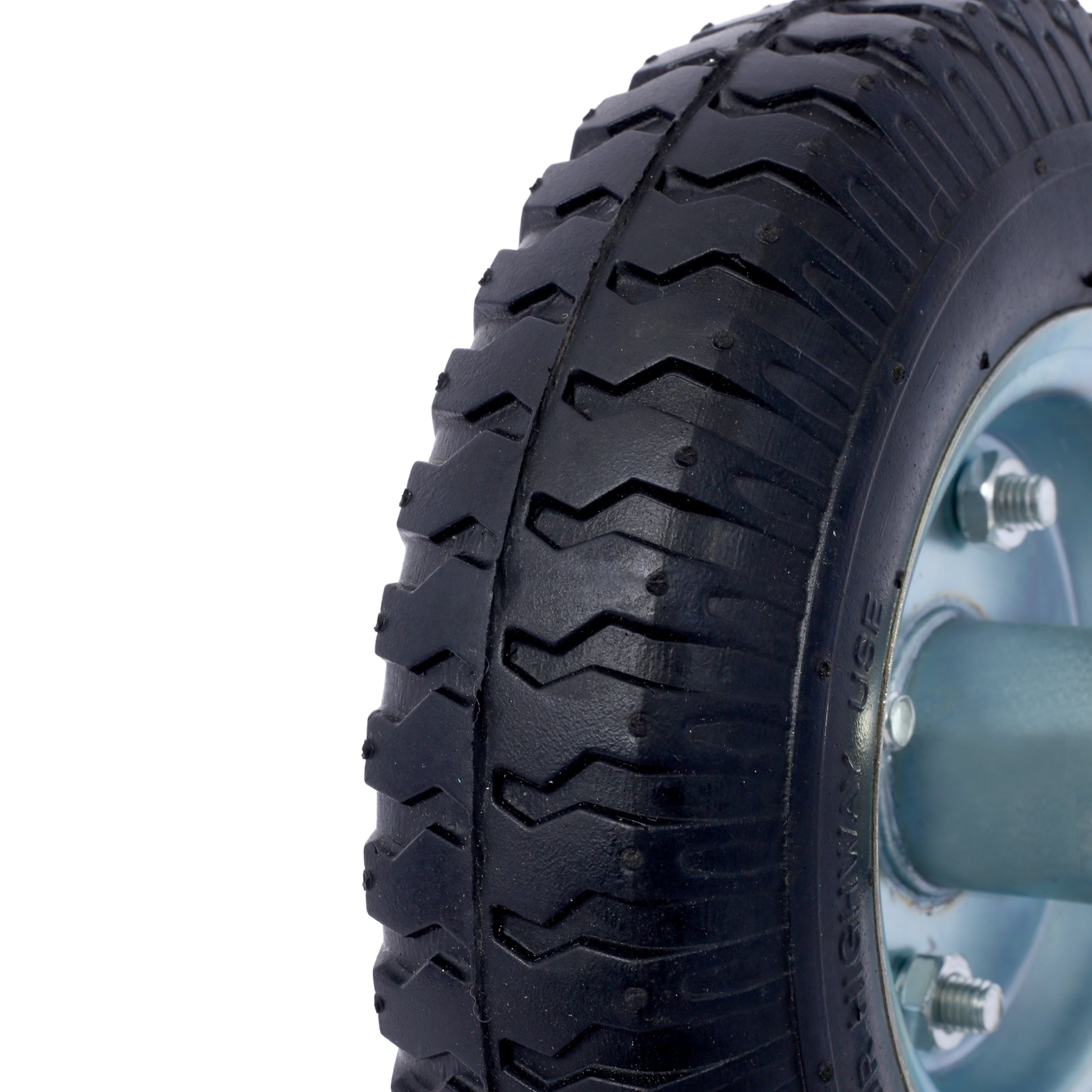 Heavyduty black rubber tire with deep tread for industrial cart use
